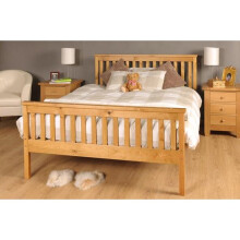 (5ft Kingsize, Caramel) Talsi Wood Bed Frame & Tanya Mattress