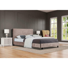 (5ft Kingsize, Truffle) Ezekiel Crushed Velvet Bed Frame with Lucy Mattress