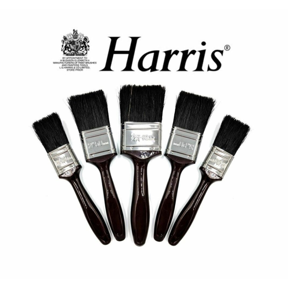 Harris 5 Piece Paint Brush Set Professional Decorating Pure Bristle DIY Brushes