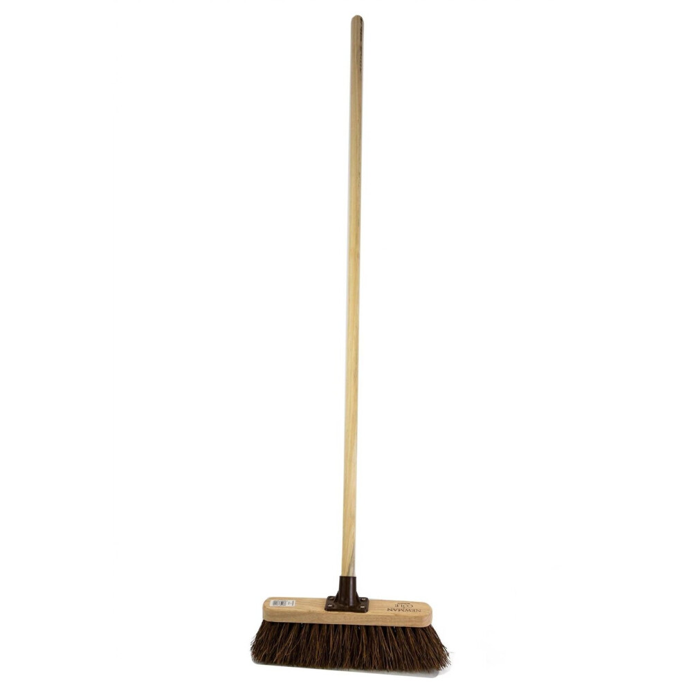 Newman and Cole 12" Natural Stiff Bassine Broom Outdoor Yard Sweeping Brush