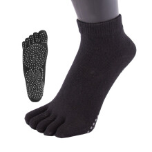 (09-Nov, Schwarz) TOETOE - Feuchtigkeitsableitende Yoga-Zehensocken aus Unisex-Baumwolle
