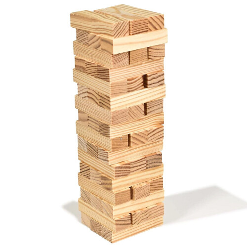 Wooden Tumbling Tower 48 PCS Stack Kids Family Party Game Toy on OnBuy