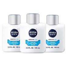 NIVEA Men Sensitive Cooling Post Shave Balm - Calms and Cools Skin After Shaving - 3.3 fl. oz. Bottle (Pack of 3)