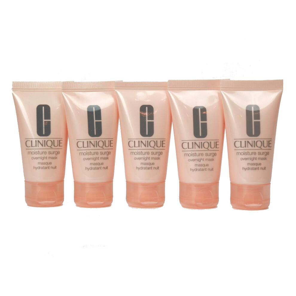 Pack of 5 x Clinique Moisture Surge Overnight Mask, 1 oz each Travel Size, Unboxed