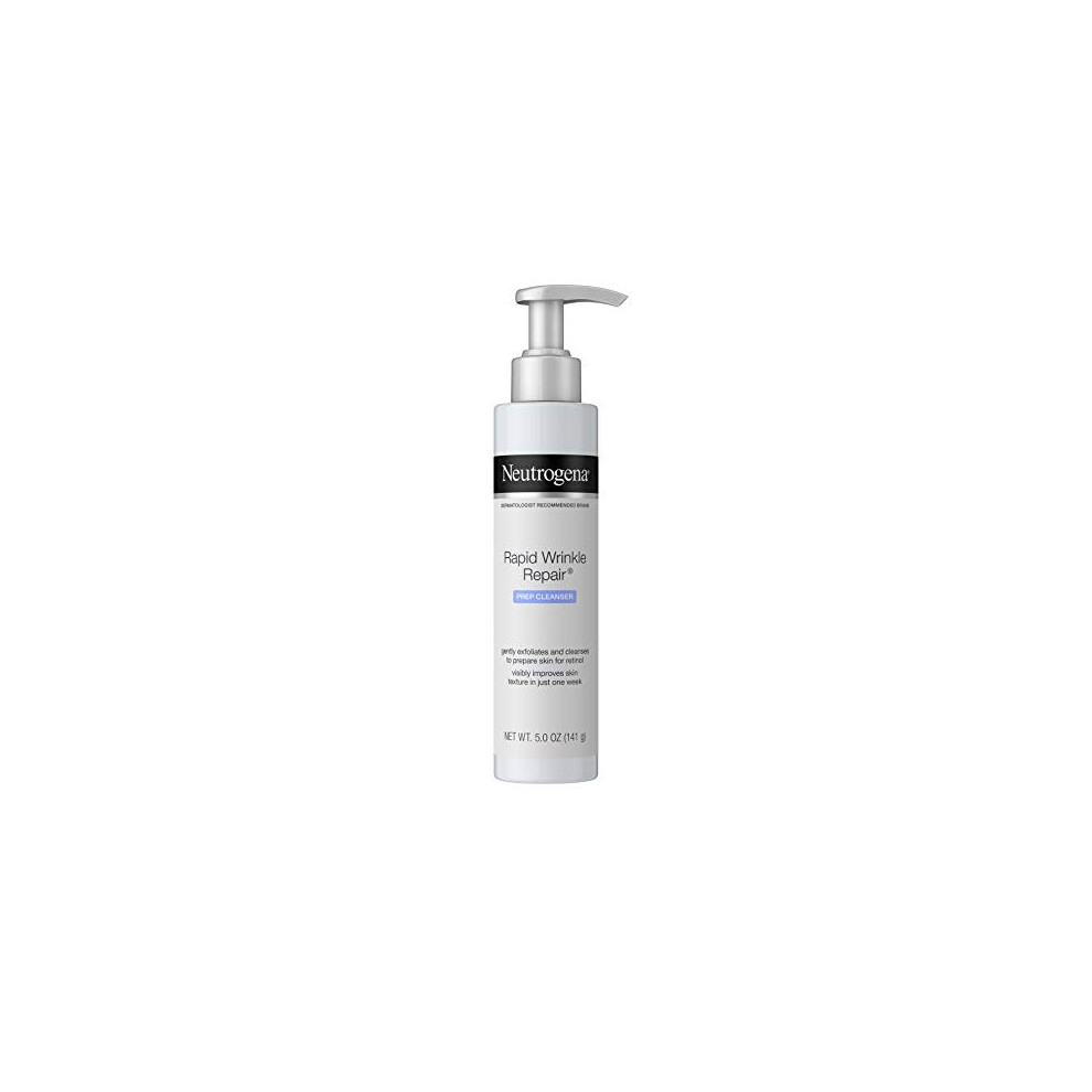 Neutrogena Rapid Wrinkle Repair Anti-Wrinkle Retinol Prep Facial Cream Cleanser with Glycolic Acid and Micro-Exfoliant to Gently Cleanse and Exfoliate