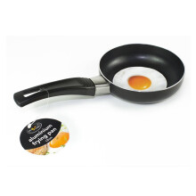 AM8317 Black Aluminium 12cm Mini Frying Pan – Perfect for Frying Eggs, Dishwasher Safe, Gas & Electric Hobs