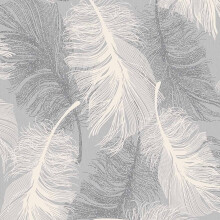Feather Wallpaper Glitter Effect Textured Dappled Grey White Silver Luxury