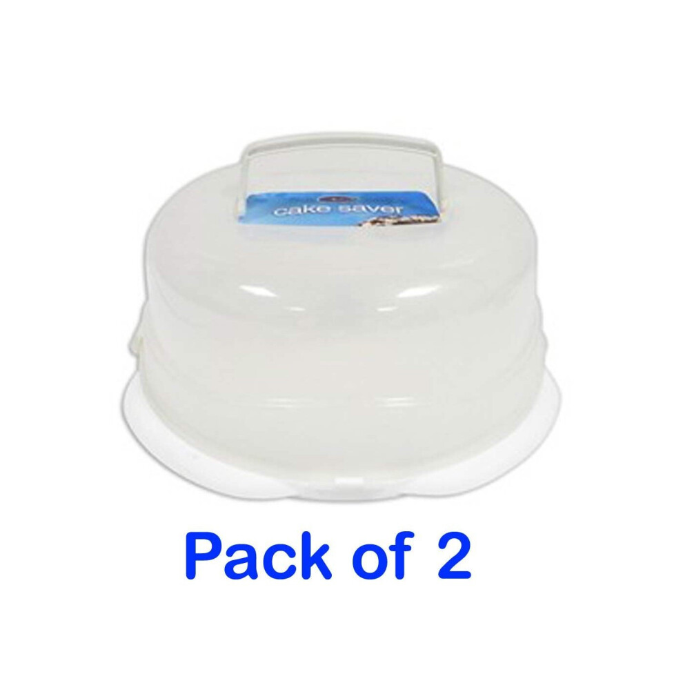 Pack of 2 Royle Home 31cm Plastic Cake Saver with Handle Perfect to Keep Cakes Fresh