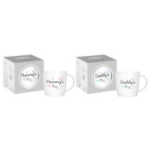 New Parents Mugs - Mummy & Daddy 12oz Bone China Set (FS606) - Perfect Baby Shower Gift