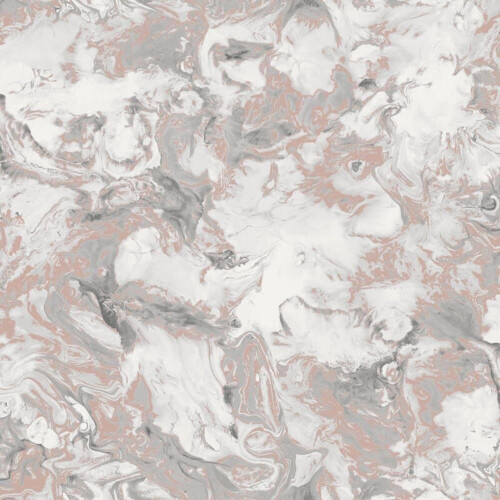 Muriva Muriva Elixir Liquid Marble Effect Wallpaper Rose Gold Silver Metallic Shimmer