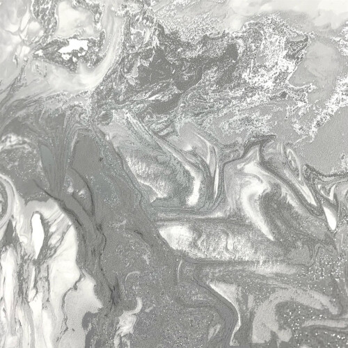 DEBONA Marble Swirl Effect Glitter Wallpaper Grey Silver Metallic Textured Shimmer