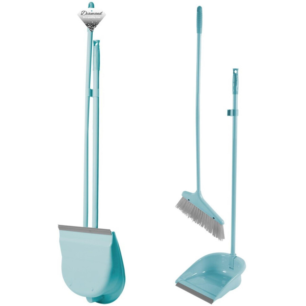 Long Handle Dustpan And Brush 2 Piece Sweeping Set Folding Cleaning Accessories