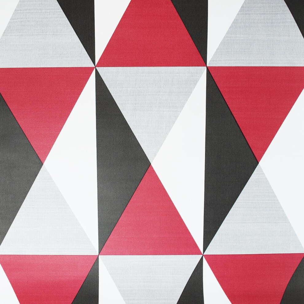 Yã¶L Red/Burgundy/Black Diamond Wallpaper Geometric Triangles Retro Grey Textu