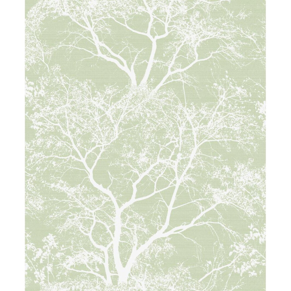 Whispering Trees Wallpaper Green White Glitter Textured Sparkle Forest Holden 5022976656208