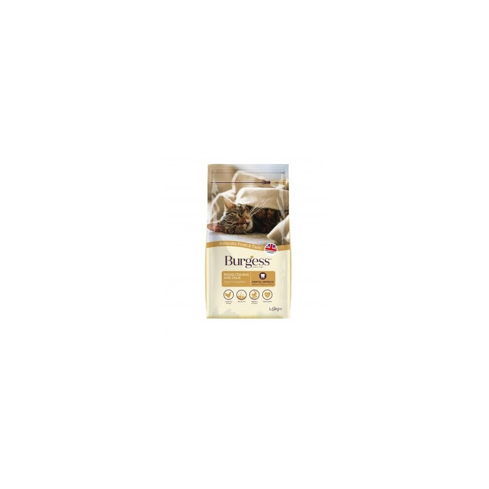 Supacat Burgess Adult Cat Food British Chicken And Duck 1.5Kg (Pack Of 2)