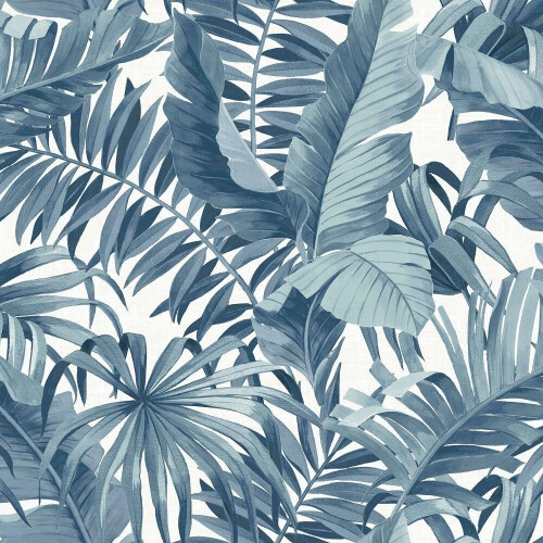 Fine Decor Tropical Wallpaper Leaf Palm Tree Blue White A Street Prints Paste The Wall