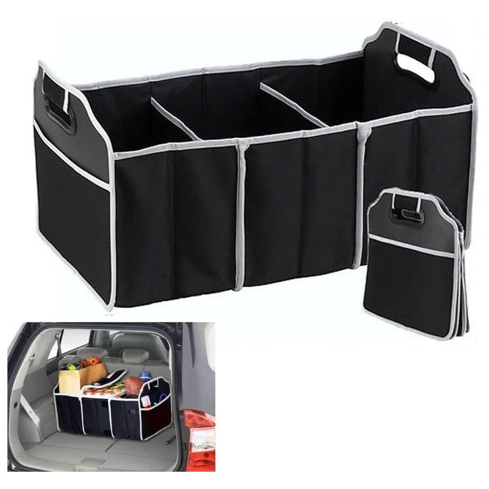 2-In-1 Car Boot Organiser Heavy Duty Collapsible Foldable Shopping Tidy Storage 4993193131995