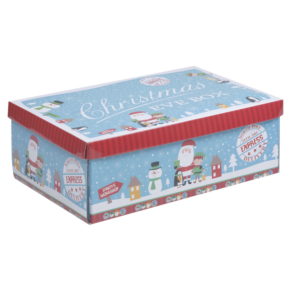 (Blue , Small) Christmas Storage Box | Festive Storage Container