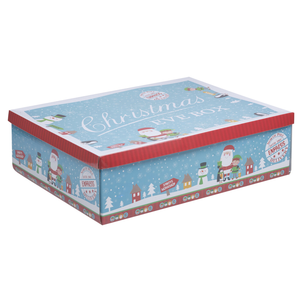 (Blue , Medium ) Christmas Storage Box | Festive Storage Container