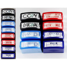 MantraRaj 8PK Self-Inking Stamps for School, Office & Home - Colorful Teacher/Student Stamps with Quick-Dry Ink & Tray
