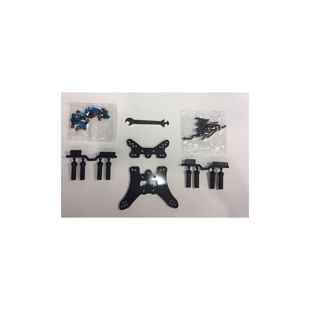 Tamiya 54754 Tt-02B Carbon Damper Stays (Front & Rear) (Neo Scorcher/Tt02b)