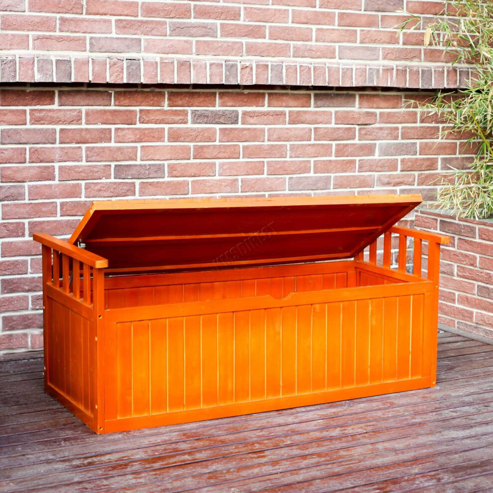 BIRCHTREE Wooden Garden Bench 2 Seater Storage Box with Lid Outdoor Patio Deck