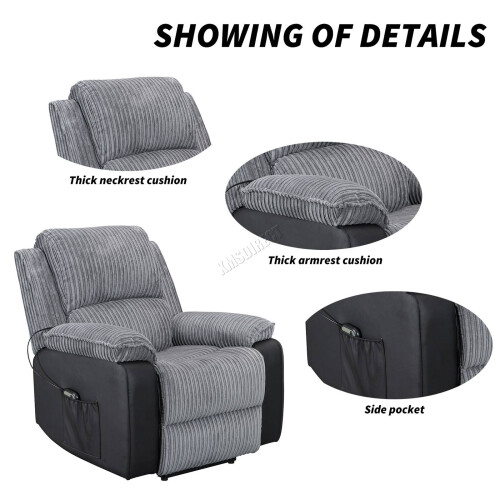Westwood (Grey) WestWood Electric Recliner Armchair 1
