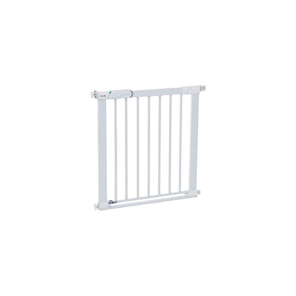 Safety 1st SecureTech Flat Step Practical Safety Metal Gate with Thin Step Over Bar, Ideal for Kids and Pets, 73 to 80 cm, White-image-OPC-P66RSWX-NEW
