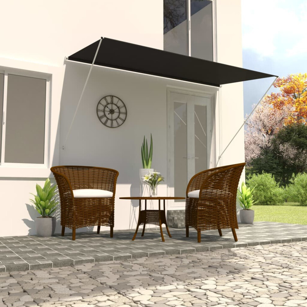 Vidaxl Retractable Awning 350X150cm Anthracite Window Door Canopy Sun Screen