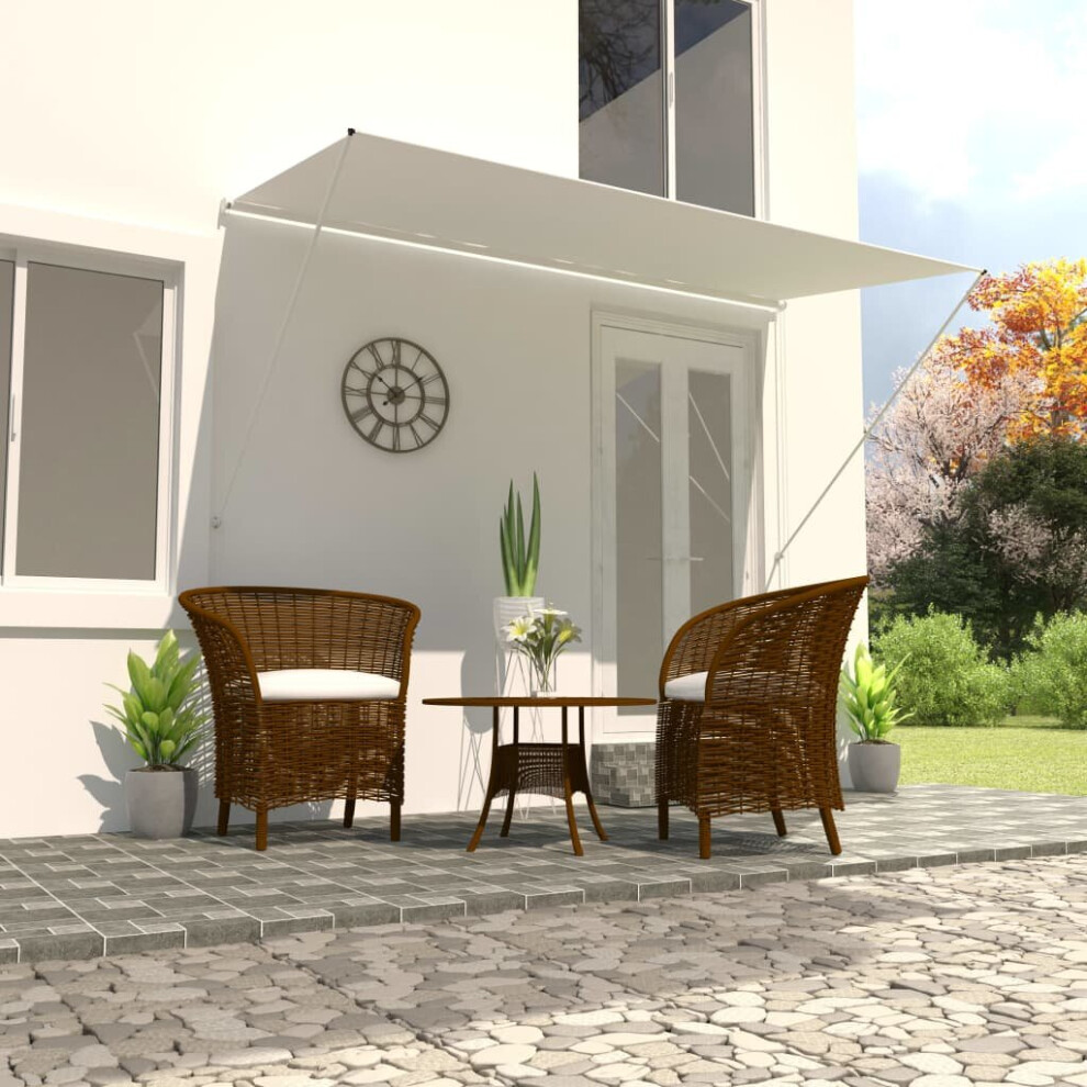 vidaXL Retractable Awning 350x150cm Cream Garden Window Door Canopy Sun Screen