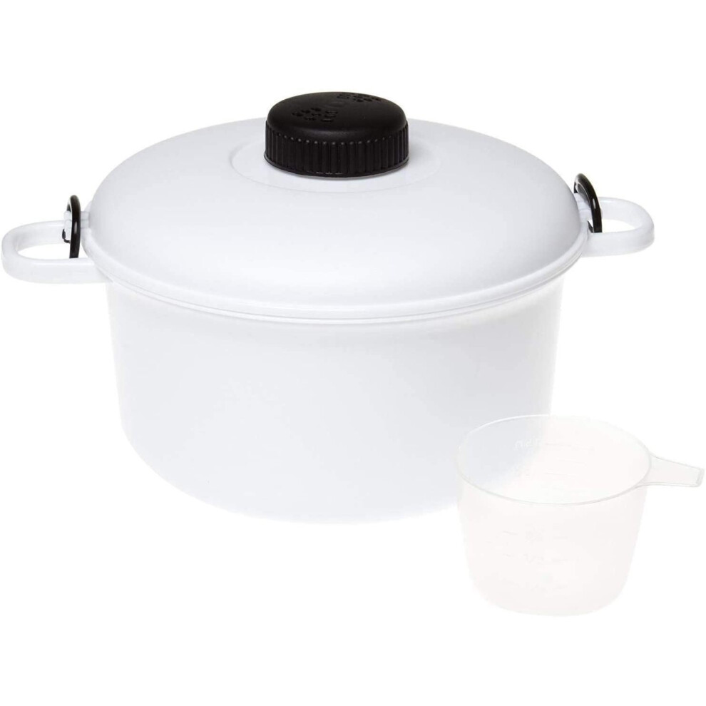 Microwave Pressure Cooker - Large Compact Rice Vegetable Easy Cook Micro Kitchen Master with Measuring Cup, Spatula and Recipe Book - Healthy and Fast