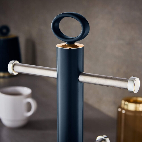 Tower Tower T826092MNB 6 Cup Mug Tree/Kitchen Roll Holder, Midnight Blue 1