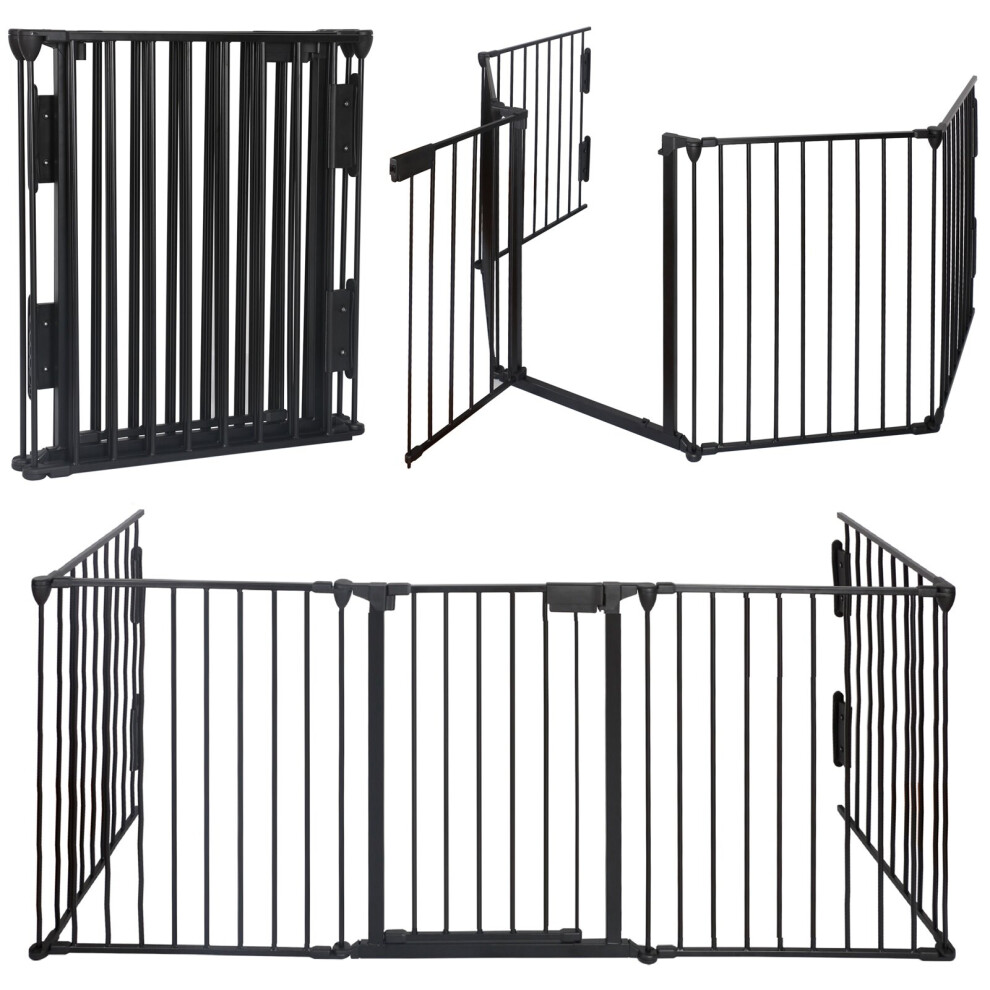 Baby Safety Fence & Fireplace Gate - Metal Pet Playpen 3.05m Long Room Divider 2010074