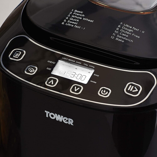 Tower Tower T11003 Bread Maker with 12 programmes - Black 1
