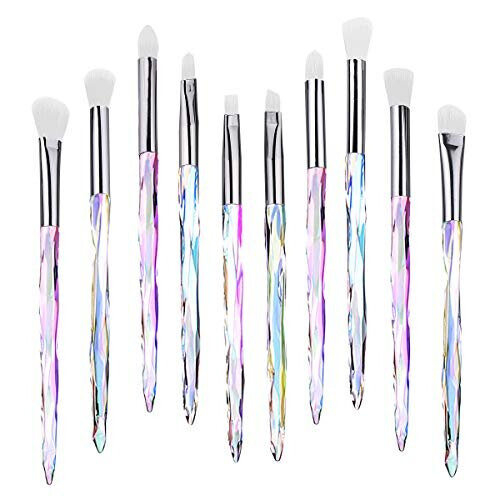 Kingtree Ögonskugga Makeup Borstar, 10PCS Crystal Borstar för Ögonmakeup