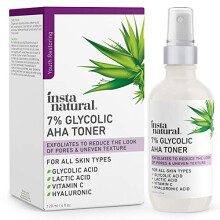 Glycolic Acid Toner 7% with Vitamin C - Pore Minimizer, Blackhead & Brightening Treatment - AHA Exfoliating Astringent - Skin Hydrating Glow Tonic for