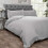 (Silver, Double) Tia Trellis Embellished Duvet Set 1