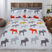 (Ochre/Multicoloured, Double) Moose Duvet Set