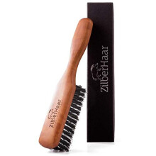 Beard Brush by ZilberHaar - Stiff Boar Bristles - Beard Grooming Brush for Men - Straightens and Promotes beard growth - Works with Beard Oil and Balm