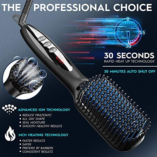 Arkam Deluxe Beard Straightener for Men Ionic Beard Straightening Comb Anti Scald Feature Hair Straightener for Men Portable Beard Brush Straight on OnBuy