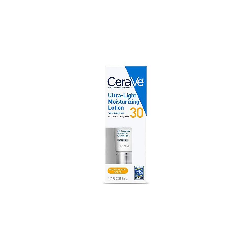 CeraVe Face Moisturizer with SPF 30 | 1.7 Ounce | Light-Weight Face Lotion with Hyaluronic Acid | Fragrance Free