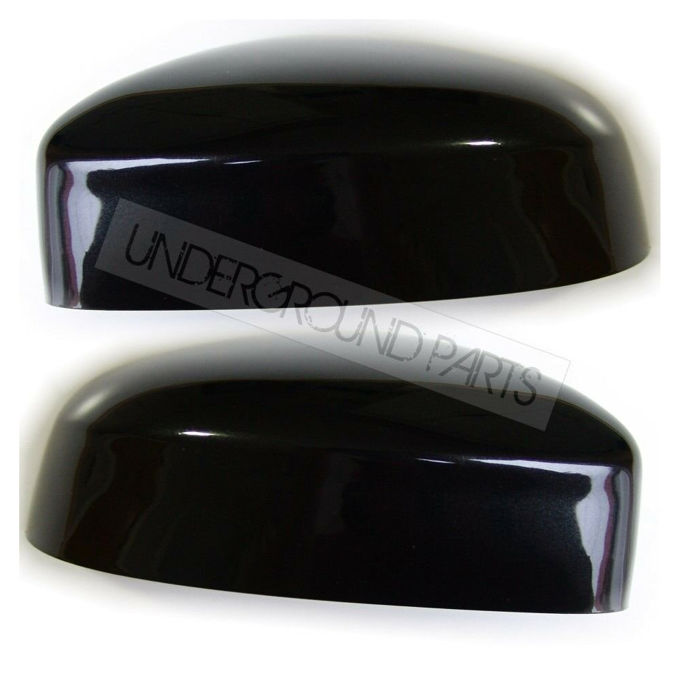 Pair Panther Black Door Wing Mirror Cover Right Drivers & Left Passenger Side to fit Ford Focus 2008 - 2018