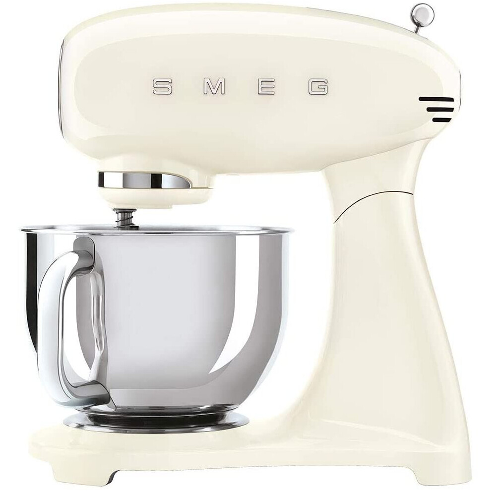 Smeg Smf03cruk 50'S Retro Stand Mixer - 800W, 4.8L Die-Cast Aluminium, 10 Speeds, Safety Lock, Accessories Included