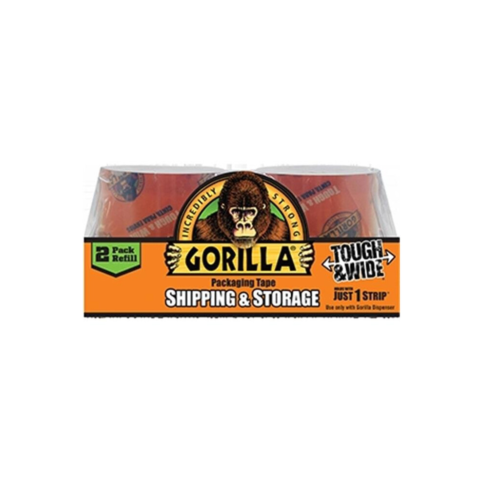 Gorilla Glue 052427603043 6030402 2.83 in. x 30 yards Clear Shipping Tape. Pack of 2
