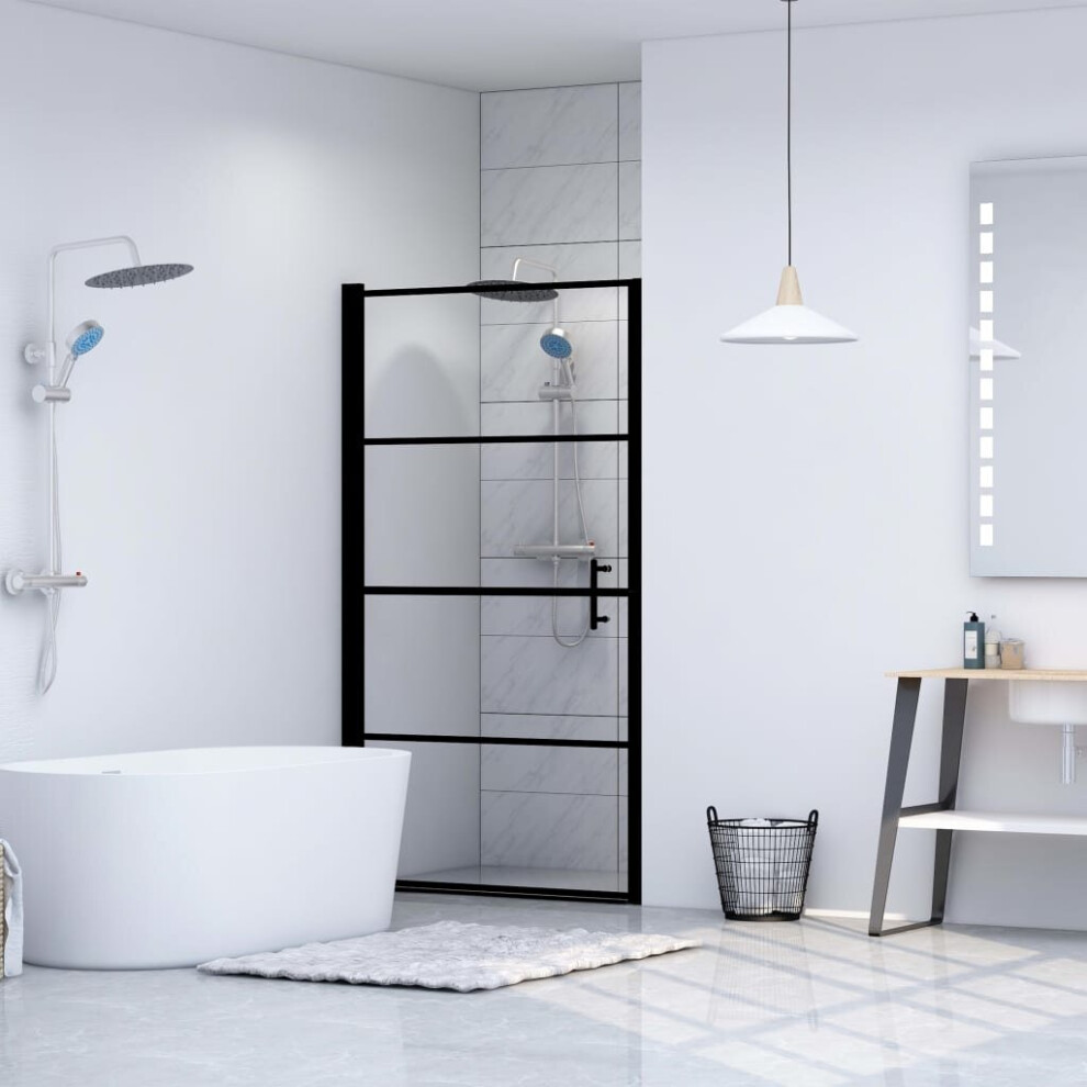 Vidaxl Shower Door Tempered Glass Black Screen Enclosure Cabinet Bath Cabin 8720286005880