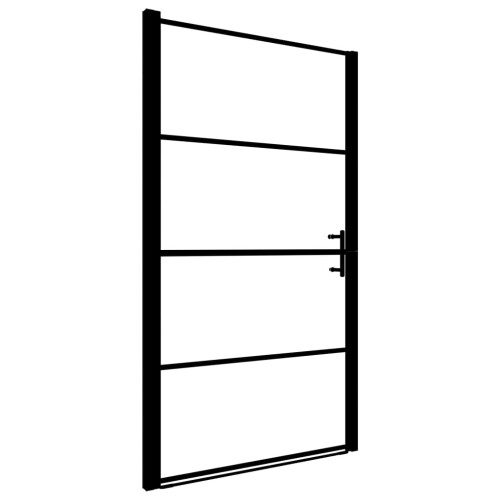 vidaXL brusedør, hærdet glas, 100x178 cm, sort 1