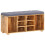 vidaXL Solid Mango Wood Hall Bench Storage Bench Shoe Cabinet Entryway Bench 8