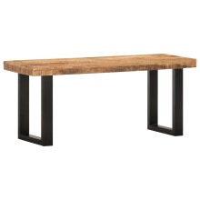 vidaXL Sitzbank 110 cm Raues Mango-Massivholz und Stahl