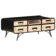 vidaXL Solid Mango Wood Coffee Table Living Room Furniture Accent Side Table