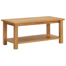 vidaXL Solid Oak Wood Coffee Table Living Room Furniture Wooden Side Table